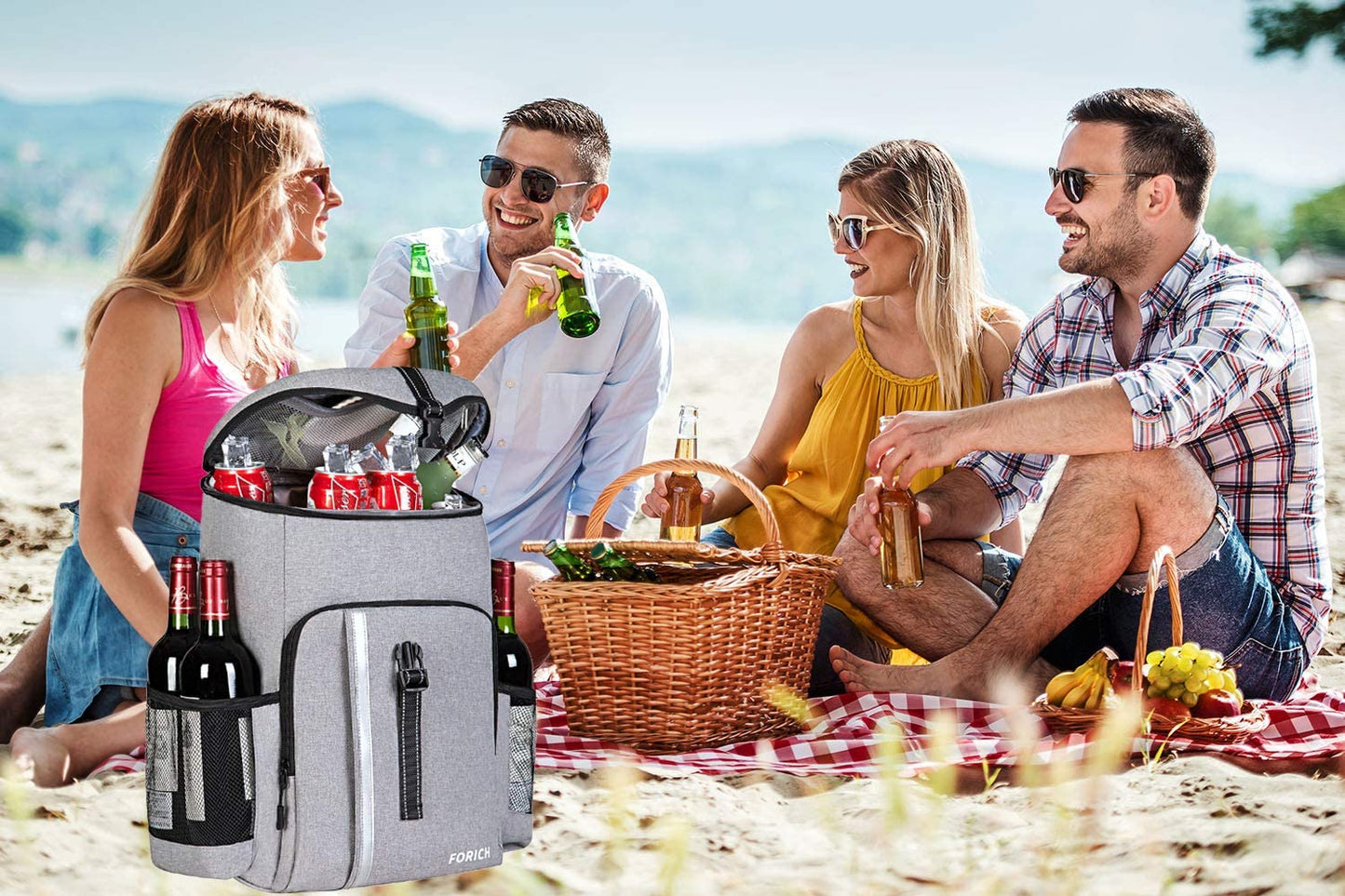 Insulated Waterproof Backpack Cooler Bag - Lightweight Soft Cooler for Work, Lunch, Picnics, Camping, and Hiking - Holds Up to 30 Cans