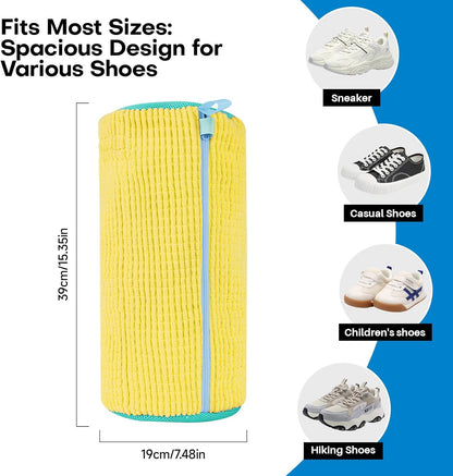 Shoe Washing Machine Bags: Reusable Laundry Bags for Sneakers and Tennis Shoes - 2-Pack Unstain Cleaning Kit (Yellow)