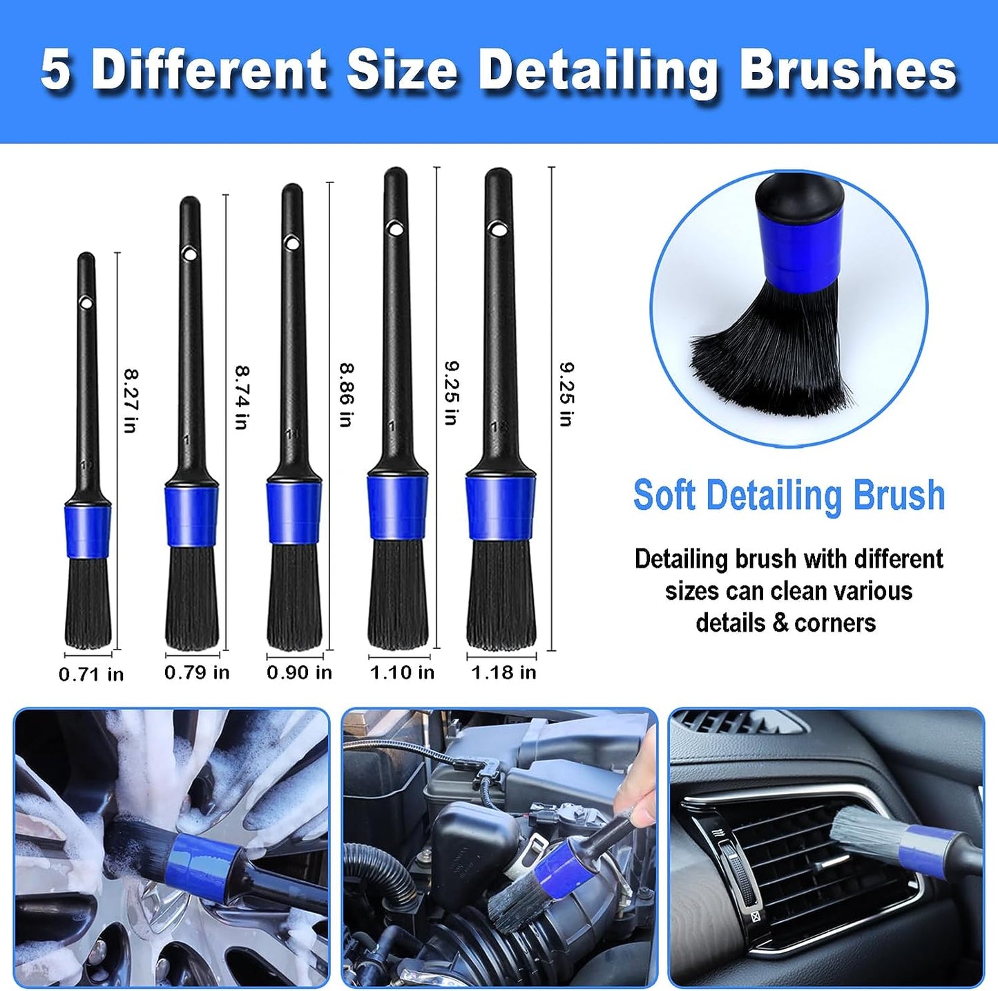 17-Piece Car Detailing Kit with Handheld Vacuum, Cleaning Brushes, and Windshield Tool - Comprehensive Interior Cleaning Supplies for Automotive Care