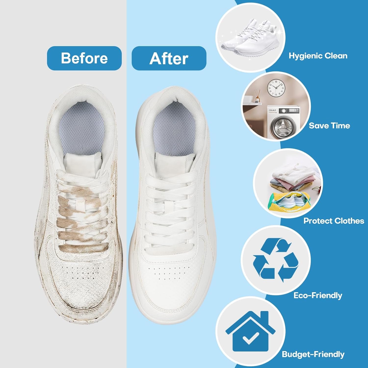 Shoe Washing Machine Bags: Reusable Laundry Bags for Sneakers and Tennis Shoes - 2-Pack Unstain Cleaning Kit (Yellow)