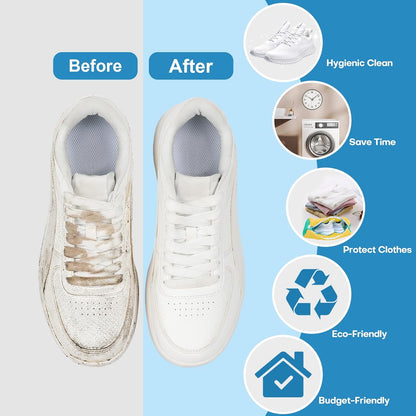 Shoe Washing Machine Bags: Reusable Laundry Bags for Sneakers and Tennis Shoes - 2-Pack Unstain Cleaning Kit (Yellow)