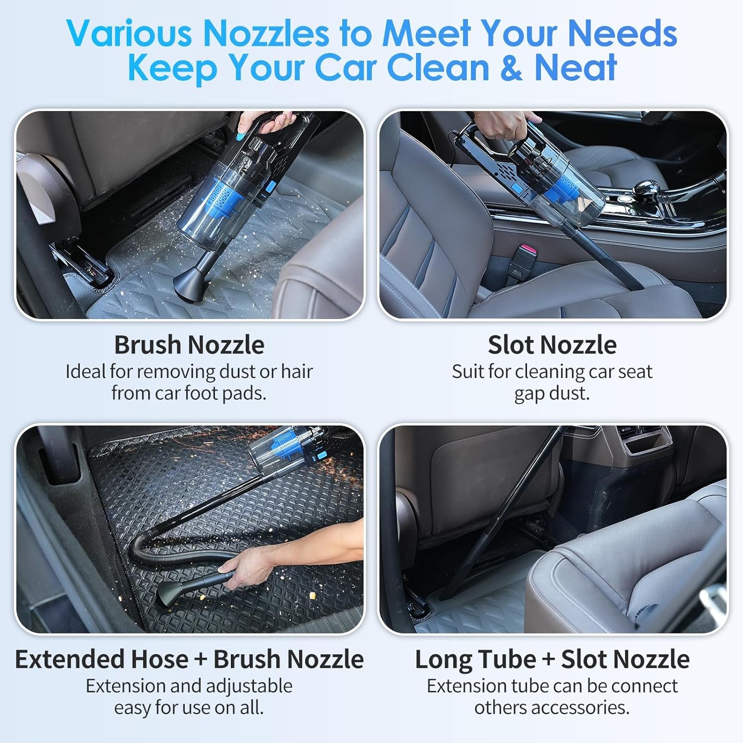 17-Piece Car Detailing Kit with Handheld Vacuum, Cleaning Brushes, and Windshield Tool - Comprehensive Interior Cleaning Supplies for Automotive Care