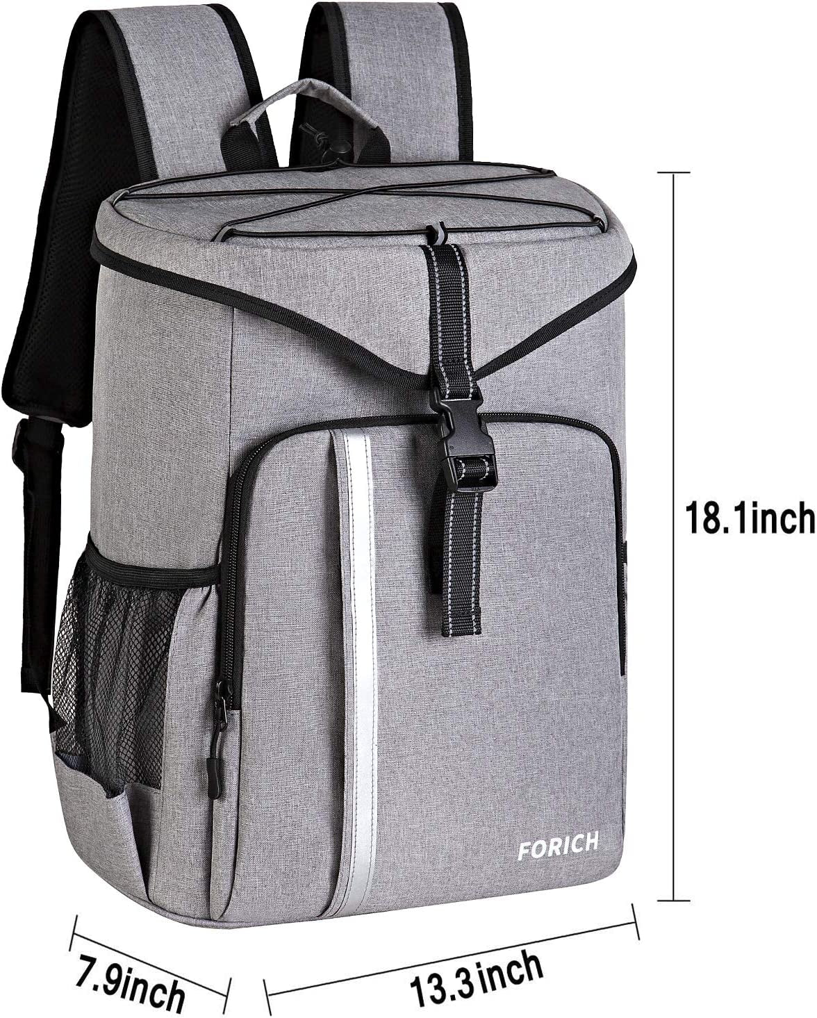 Insulated Waterproof Backpack Cooler Bag - Lightweight Soft Cooler for Work, Lunch, Picnics, Camping, and Hiking - Holds Up to 30 Cans